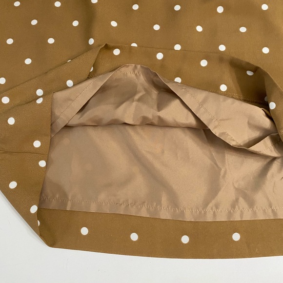 J. Crew Tan Polka Dot Skirt Elastic Waist Size XS  With Pockets Pull-on skirt - Picture 8 of 16